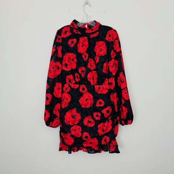 Vici Dresses & Skirts - Vici Red and Black Floral Midi Dress